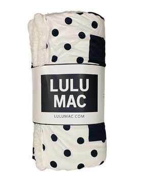 LULU MAC BLANKET WHITE WITH BLACK DOTS